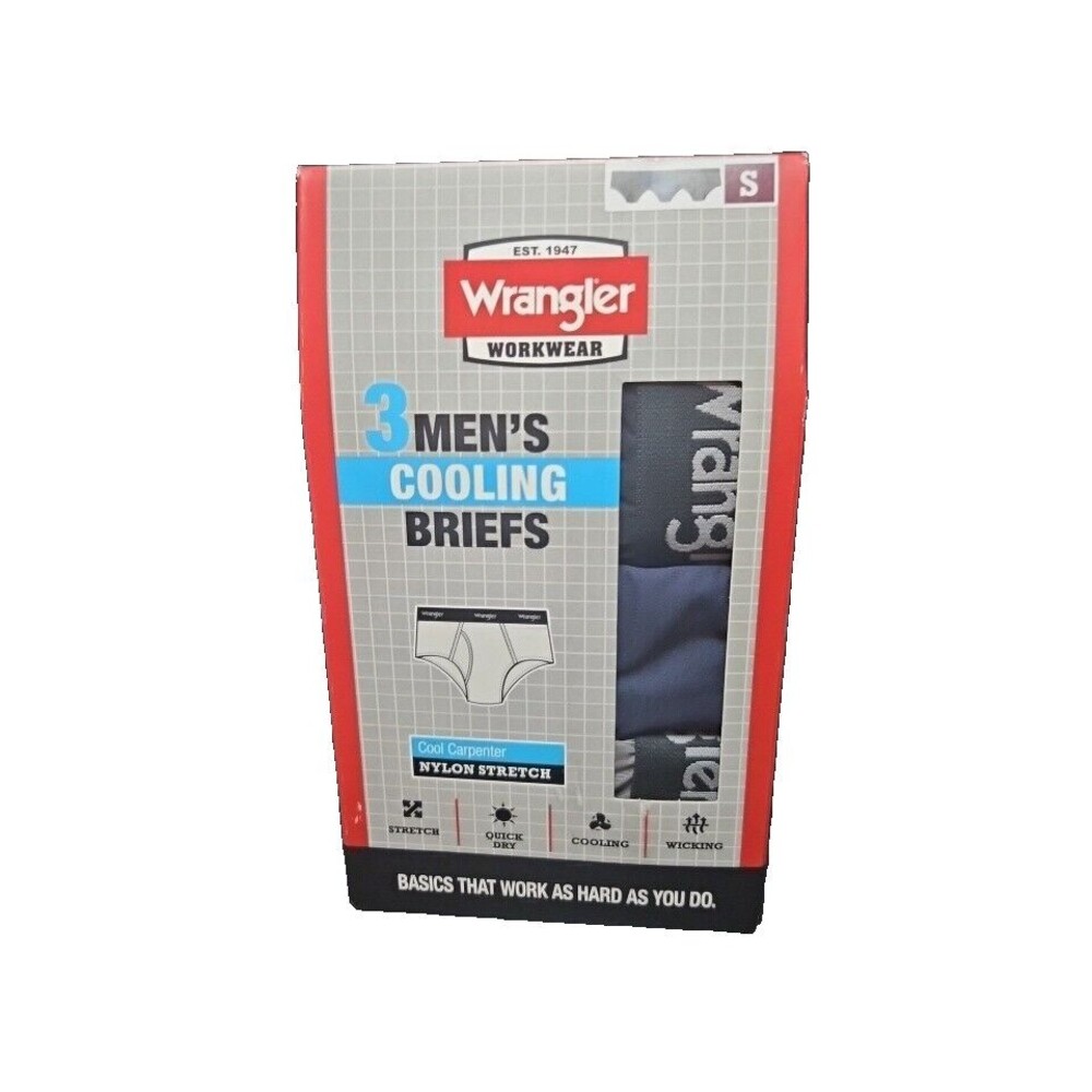 Mens Wrangler Cooling Briefs 3 PACK (Size Small)